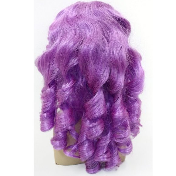 Unisex purple colonial judge baroque ringlets wig - Picture 4 of 6